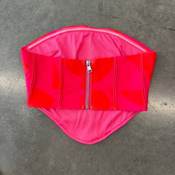 Tiger Mist Hot Pink Red Color Block Corset Tube Top Night Out XS - Picture 2 of 5